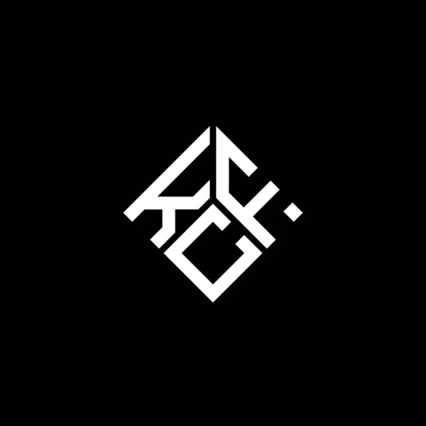 Diseño Del Logotipo Letra Kcf Sobre Fondo Negro Kcf Iniciales — Vector de stock