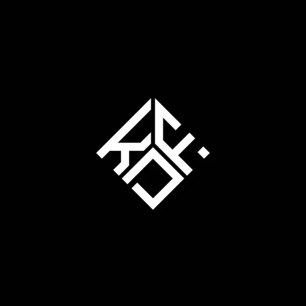 Diseño Del Logotipo Letra Kdf Sobre Fondo Negro Kdf Iniciales — Archivo Imágenes Vectoriales