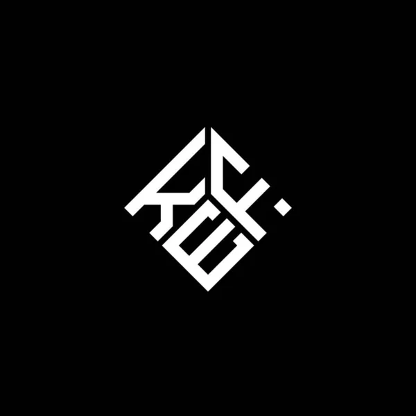 黒い背景にKefの文字のロゴデザイン Kefクリエイティブイニシャルレターロゴコンセプト Kefレターデザイン — ストックベクタ