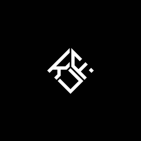 Σχεδιασμός Λογότυπου Γράμματος Kuf Μαύρο Φόντο Kuf Δημιουργικό Πρωτότυπο Γράμμα — Διανυσματικό Αρχείο