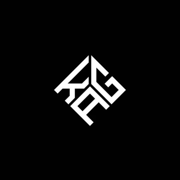 Diseño Del Logotipo Letra Kag Sobre Fondo Negro Kag Iniciales — Vector de stock