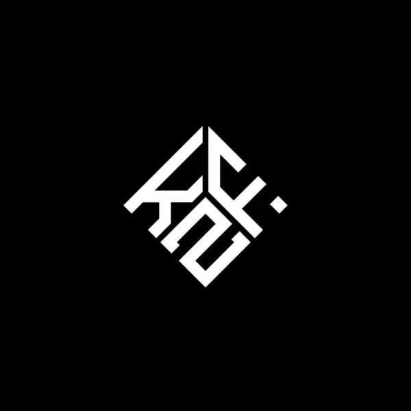 Siyah Arkaplanda Kzf Harf Logosu Tasarımı Kzf Yaratıcı Harflerin Baş — Stok Vektör