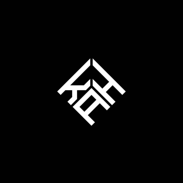 卡哈字母标识设计为黑色背景 Kah创意首字母首字母标识概念 Kah信件设计 — 图库矢量图片