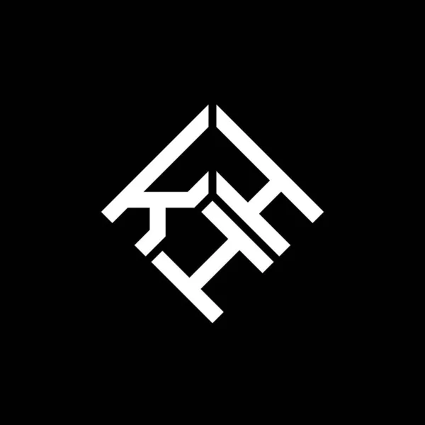 Khh Brev Logotyp Design Svart Bakgrund Khh Kreativa Initialer Brev — Stock vektor
