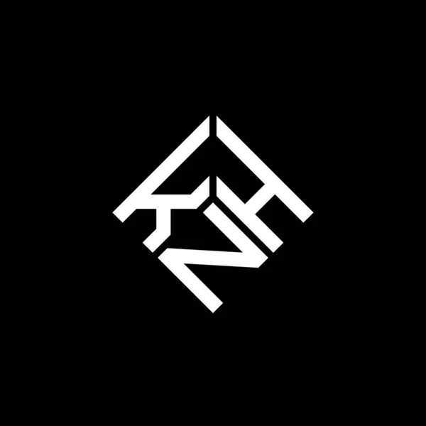 Knh Brev Logotyp Design Svart Bakgrund Knh Kreativa Initialer Brev — Stock vektor