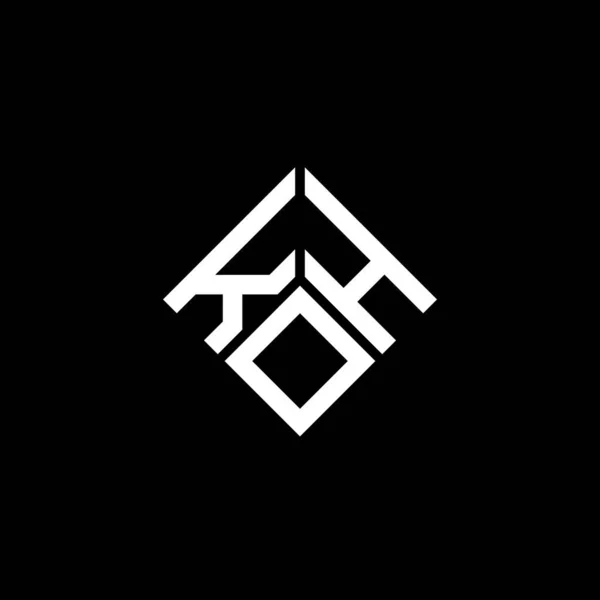 Projekt Logo Litery Koh Czarnym Tle Kreatywne Inicjały Koh Koncepcja — Wektor stockowy