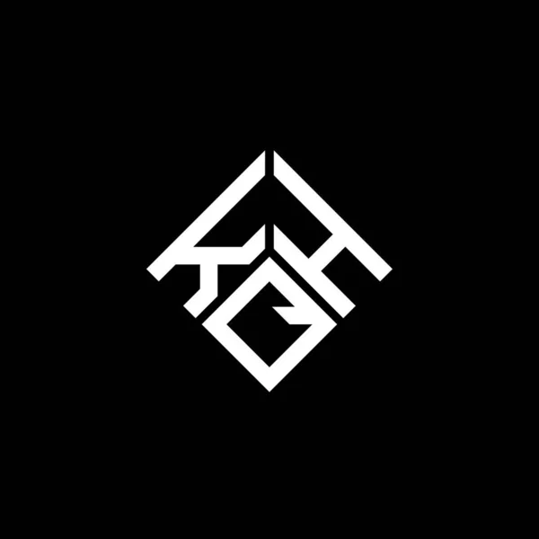 Diseño Del Logotipo Letra Kqh Sobre Fondo Negro Kqh Iniciales — Vector de stock