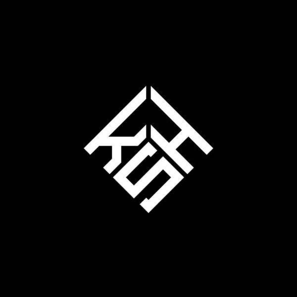 Siyah Arkaplanda Ksh Harf Logosu Tasarımı Ksh Yaratıcı Harflerin Baş — Stok Vektör