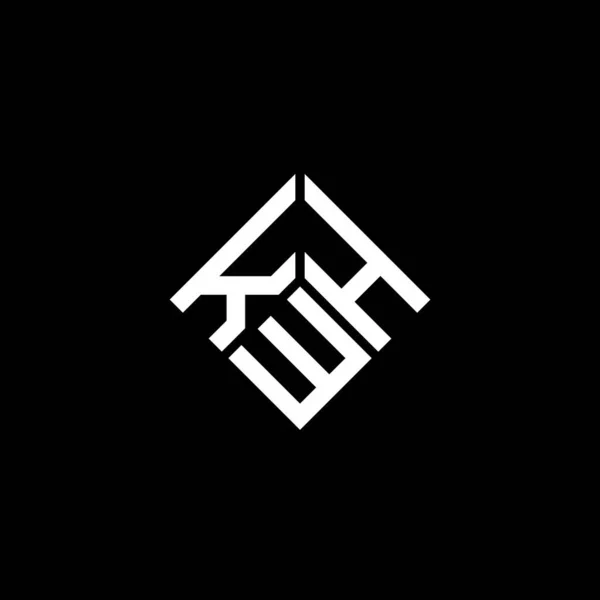 Design Logo Literei Kwh Fundal Negru Kwh Creativ Inițiale Concept — Vector de stoc
