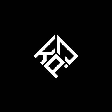 Siyah arkaplanda KPJ harf logosu tasarımı. KPJ yaratıcı harflerin baş harfleri logo kavramı. KPJ harf tasarımı.
