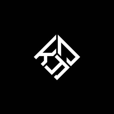 Siyah arka planda KYJ harf logosu tasarımı. KYJ yaratıcı harflerin baş harfleri logo kavramı. KYJ harf tasarımı.