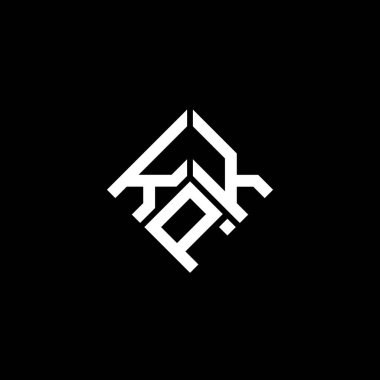 Siyah arkaplanda KPK harf logosu tasarımı. KPK yaratıcı harflerin baş harfleri logo kavramı. KPK harf tasarımı.