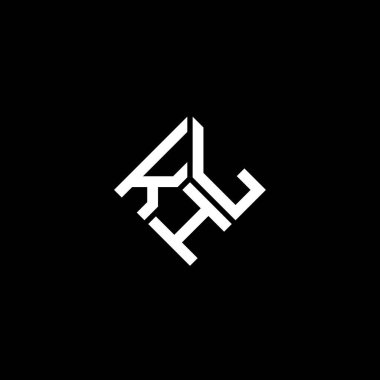 Siyah arkaplanda KHL harf logosu tasarımı. KHL yaratıcı harflerin baş harfleri logo kavramı. KHL harf tasarımı.
