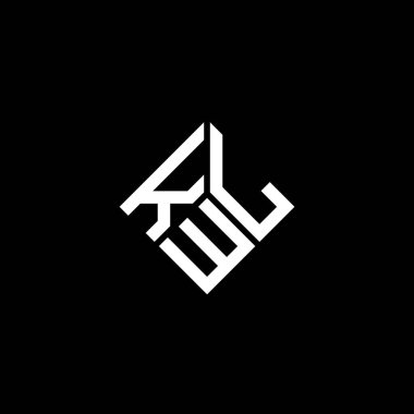 Siyah arkaplanda KWL harf logosu tasarımı. KWL yaratıcı harflerin baş harfleri logo kavramı. KWL harf tasarımı.