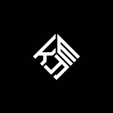 Siyah arkaplanda KYM harf logosu tasarımı. KYM yaratıcı harflerin baş harfleri logo kavramı. KYM harf tasarımı.