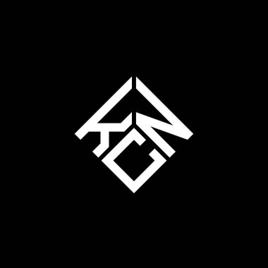 Siyah arkaplanda KCN harf logosu tasarımı. KCN yaratıcı harflerin baş harfleri logo kavramı. KCN harf tasarımı.