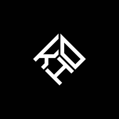 Siyah arka planda KHO harf logosu tasarımı. KHO yaratıcı harflerin baş harfleri logo kavramı. KHO harf tasarımı.