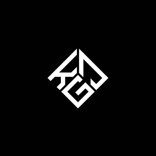 Kgj Brev Logotyp Design Svart Bakgrund Kgj Kreativa Initialer Brev — Stock vektor