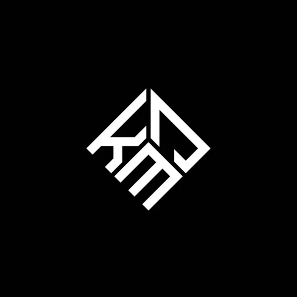 Diseño Del Logotipo Letra Kmj Sobre Fondo Negro Kmj Iniciales — Vector de stock