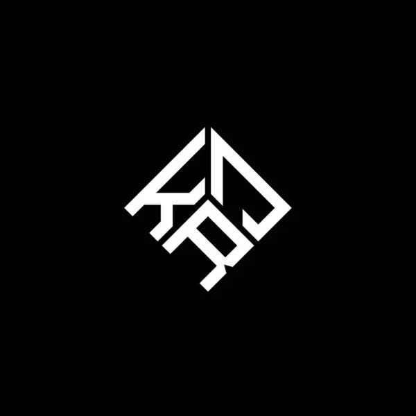 Design Logo Scrisorii Krj Fundal Negru Krj Creativ Inițiale Concept — Vector de stoc