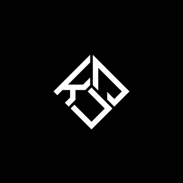 Diseño Del Logotipo Letra Kuj Sobre Fondo Negro Kuj Iniciales — Vector de stock