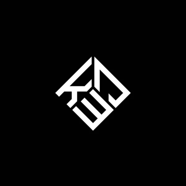 Kwj Design Logotipo Carta Fundo Preto Kwj Iniciais Criativas Conceito — Vetor de Stock