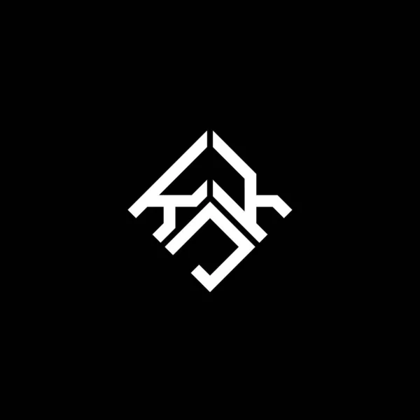 Kjk Lettre Logo Design Sur Fond Noir Kjk Initiales Créatives — Image vectorielle