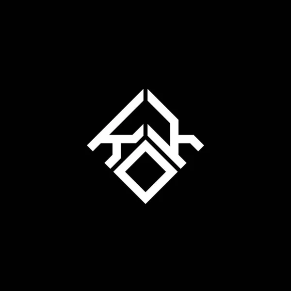 Кок Письмо Дизайн Логотипа Черном Фоне Концепция Логотипа Креативных Инициалов — стоковый вектор