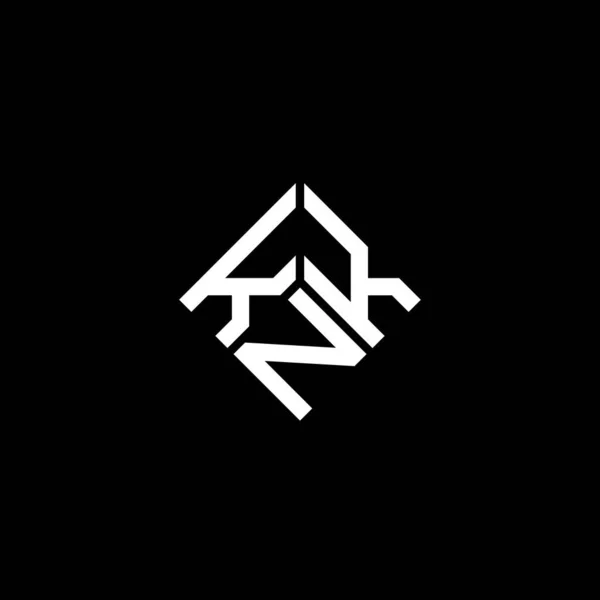Knk Design Logotipo Carta Fundo Preto Knk Iniciais Criativas Conceito —  Vetores de Stock