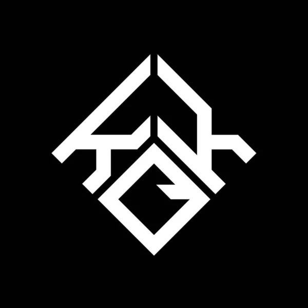 Siyah Arkaplanda Kqk Harf Logosu Tasarımı Kqk Yaratıcı Harflerin Baş — Stok Vektör
