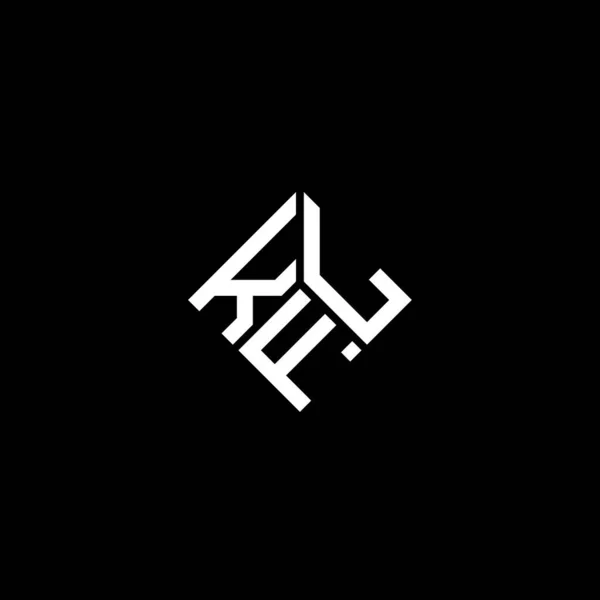 Diseño Del Logotipo Letra Kfl Sobre Fondo Negro Kfl Iniciales — Vector de stock