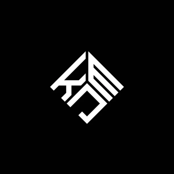 黒い背景にKjmの手紙のロゴデザイン Kjmクリエイティブイニシャルレターロゴコンセプト Kjmレターデザイン — ストックベクタ