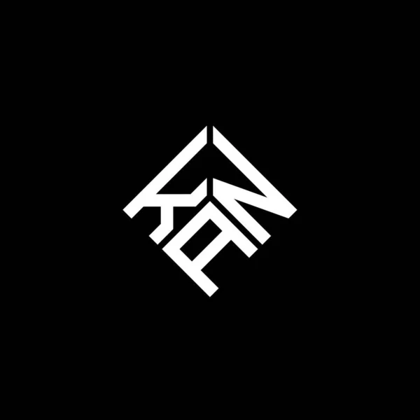 Diseño Del Logotipo Letra Kan Sobre Fondo Negro Kan Iniciales — Vector de stock