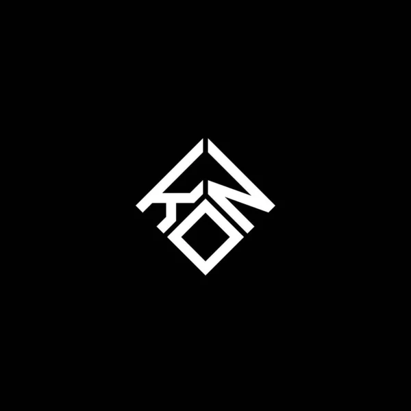 Projekt Logo Litery Kon Czarnym Tle Kon Twórcze Inicjały Koncepcja — Wektor stockowy