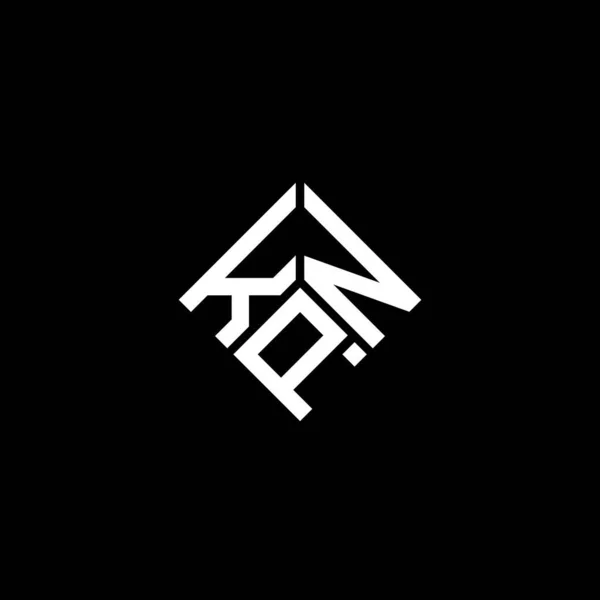 Design Logotipo Carta Kpn Fundo Preto Kpn Iniciais Criativas Conceito — Vetor de Stock