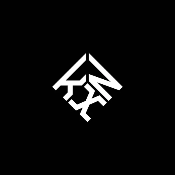 Projekt Logo Litery Kxn Czarnym Tle Kreatywne Inicjały Kxn Koncepcja — Wektor stockowy