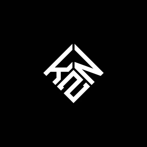 Σχεδιασμός Λογότυπου Γραμμάτων Kzn Μαύρο Φόντο Έννοια Λογοτύπου Δημιουργικών Αρχικών — Διανυσματικό Αρχείο