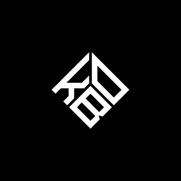 Desain Logo Surat Kbo Pada Latar Belakang Hitam Kbo Kreatif - Stok Vektor