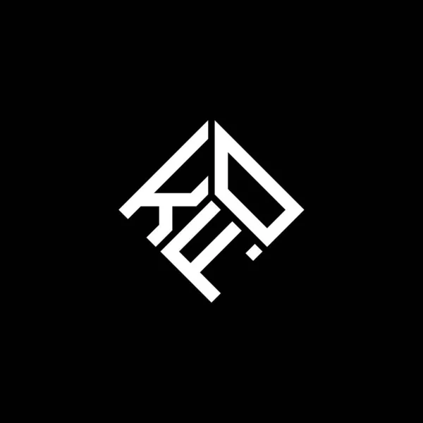 Projeto Logotipo Carta Kfo Fundo Preto Kfo Iniciais Criativas Conceito — Vetor de Stock