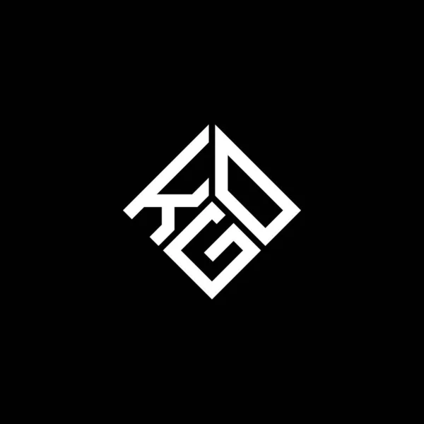 Desain Logo Surat Kgo Pada Latar Belakang Hitam Konsep Logo - Stok Vektor