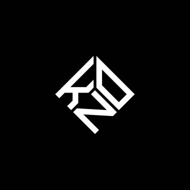 Siyah arkaplanda KNO harf logosu tasarımı. KNO yaratıcı harflerin baş harfleri logo kavramı. KNO harf tasarımı.