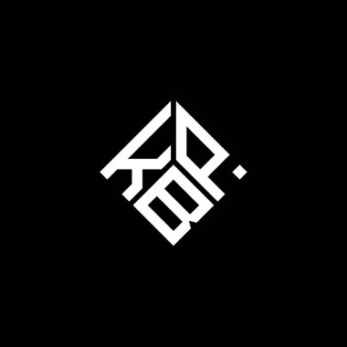 Siyah arkaplanda KBP harf logosu tasarımı. KBP yaratıcı harflerin baş harfleri logo konsepti. KBP harf tasarımı.