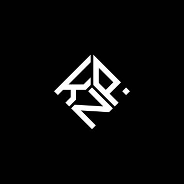Siyah arkaplanda KNP harf logosu tasarımı. KNP yaratıcı harflerin baş harfleri logo kavramı. KNP harf tasarımı.