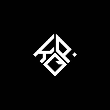 Siyah arkaplanda KQP harf logosu tasarımı. KQP yaratıcı harflerin baş harfleri logo kavramı. KQP harf tasarımı.