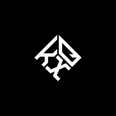 Siyah arkaplanda KXQ harfi logo tasarımı. KXQ yaratıcı harflerin baş harfleri logo kavramı. KXQ harf tasarımı.