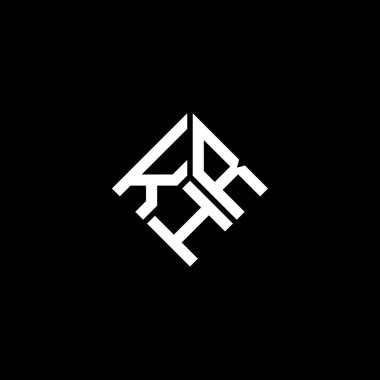 Siyah arka planda KHR harf logosu tasarımı. KHR yaratıcı harflerin baş harfleri logo kavramı. KHR harf tasarımı.
