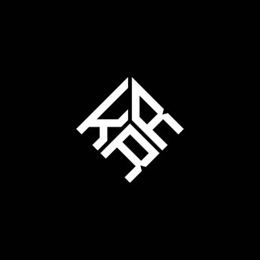 Siyah arkaplanda KRR harfi logo tasarımı. KRR yaratıcı harflerin baş harfleri logo kavramı. KRR harf tasarımı.