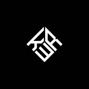 Siyah arkaplanda KWR harf logosu tasarımı. KWR yaratıcı harflerin baş harfleri logo kavramı. KWR harf tasarımı.