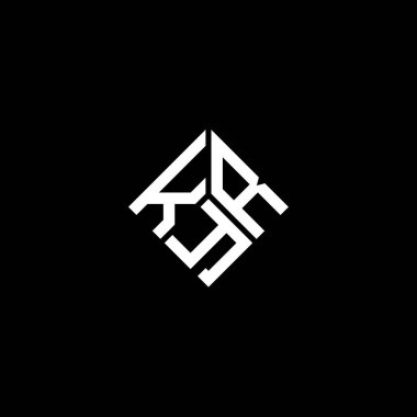 Siyah arka planda KYR harf logosu tasarımı. KYR yaratıcı harflerin baş harfleri logo kavramı. KYR harf tasarımı.