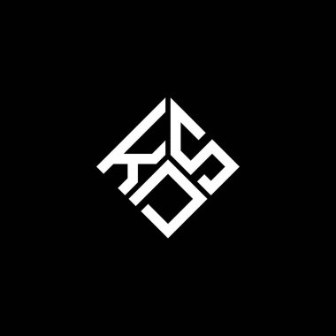 Siyah arka planda KDS harf logosu tasarımı. KDS yaratıcı harflerin baş harfleri logo kavramı. KDS harf tasarımı.